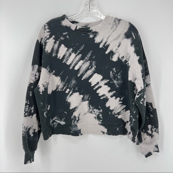 Zara Black Gray Abstract Print Sweatshirt Sz M - Picture 1 of 8